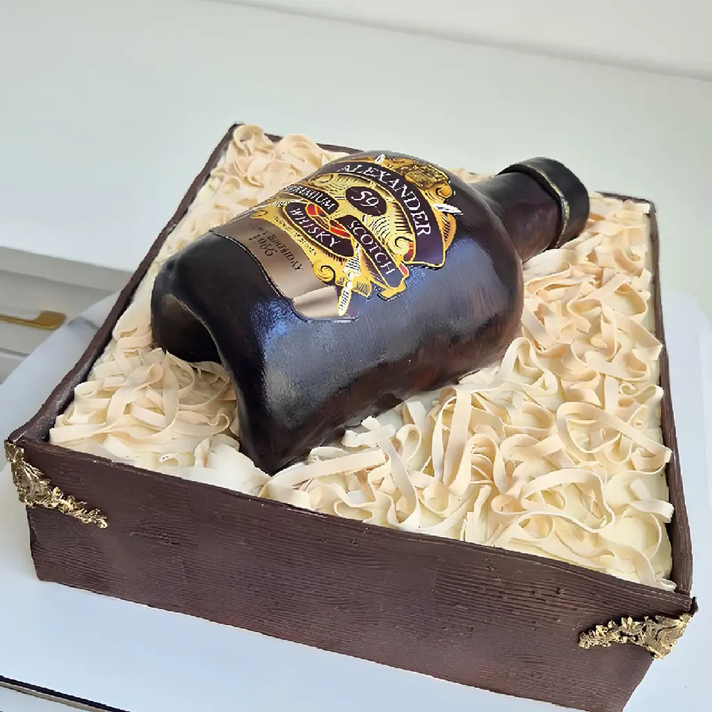 торт мужчине с бутылкой
